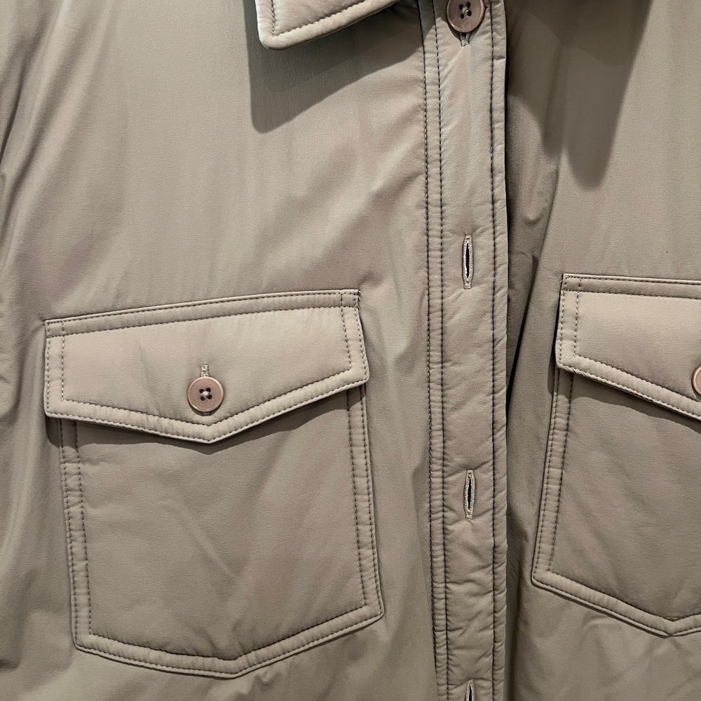Aritzia Light Olive Green Lightweight Puffer Shirt Jacket - Picture 2 of 4
